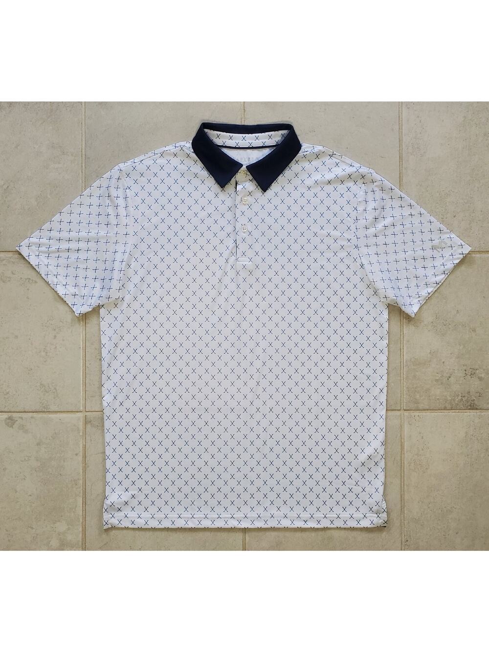 Maelreg Men's Medium Shirt White Crossed Clubs Performance Polo Golf Rugby NWOT